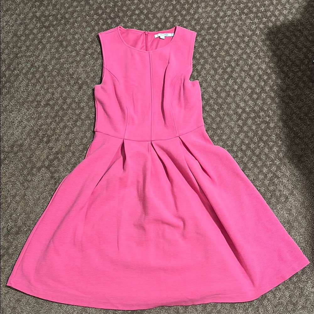Boden Pink A-line Sleeveless Cocktail Dress with Crew Neck - Size 6 Long